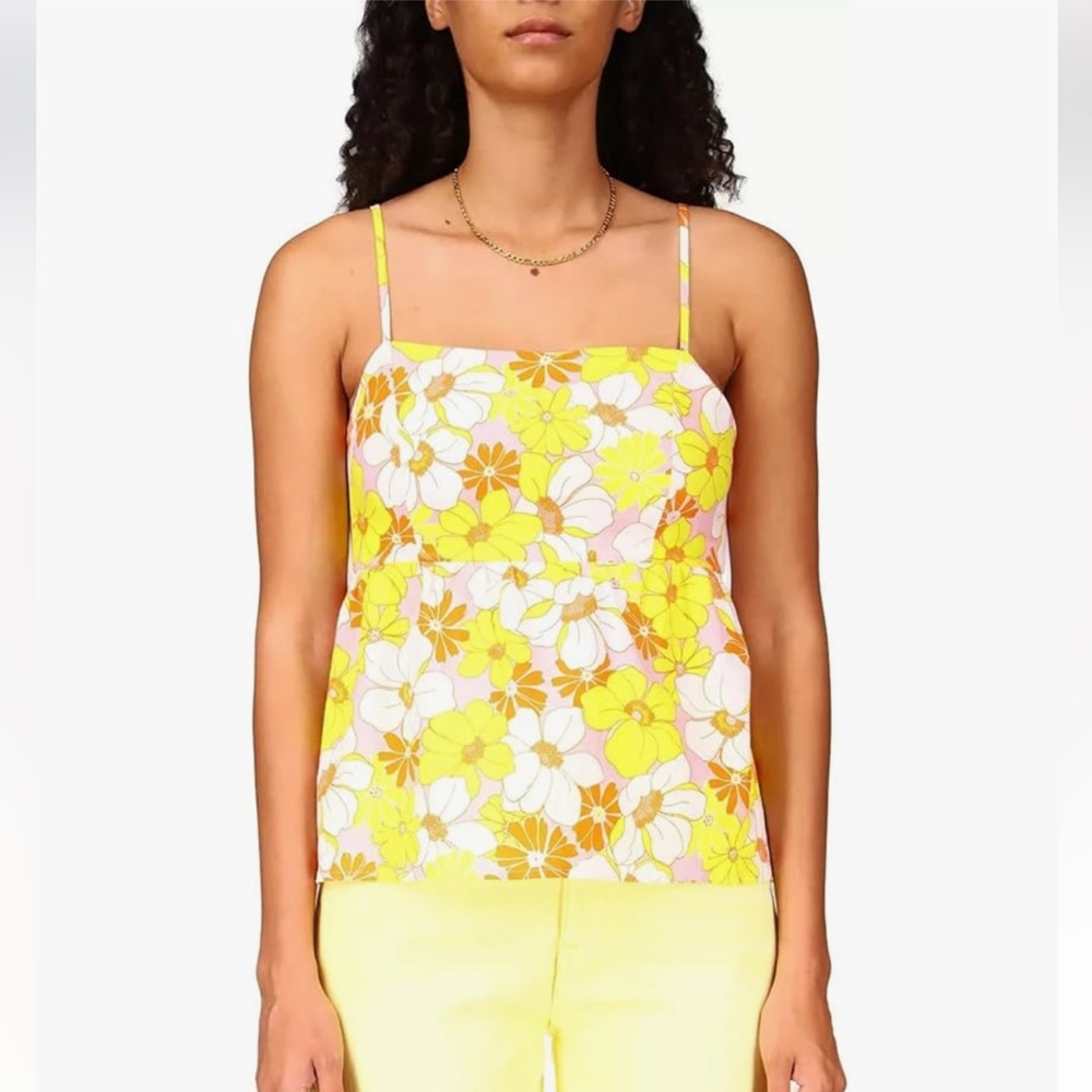 Sanctuary Play Date Floral Tank Womens Large Open Back
